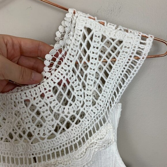 Maeve by Anthropologie Lace and Waffle Knit Seeveless Top Medium - Picture 9 of 9